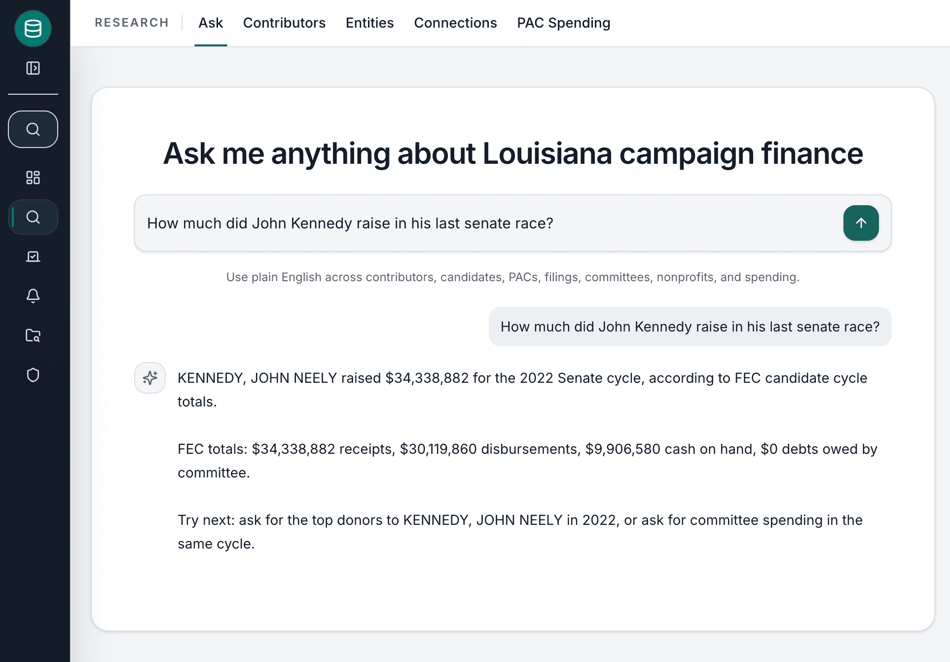 BackerBase political-money research workspace